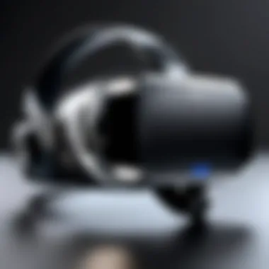 Features of Affordable VR Headsets Close-up of a VR headset showcasing its features