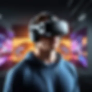 Immersive Gaming Experience with VR Headsets Person immersed in virtual reality gaming
