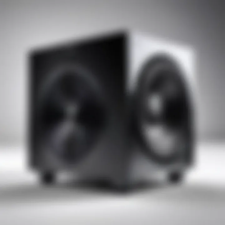 Vizio Bluetooth Subwoofer with sound waves illustrating audio performance
