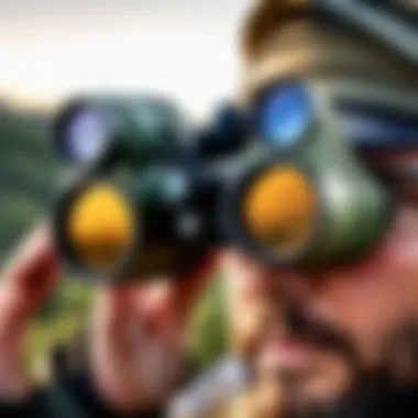 Wildlife Observation with Vortex Diamondback HD User comfortably holding Vortex Diamondback HD 8 x 42 binoculars while observing wildlife