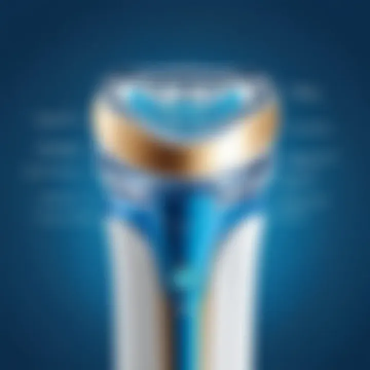 Close-up of Waterpik toothbrush bristles and flosser tip highlighting features