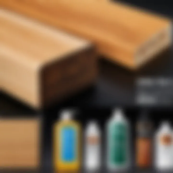 A selection of modern wood cleaning products alongside Amish wood cleaner, illustrating market comparison