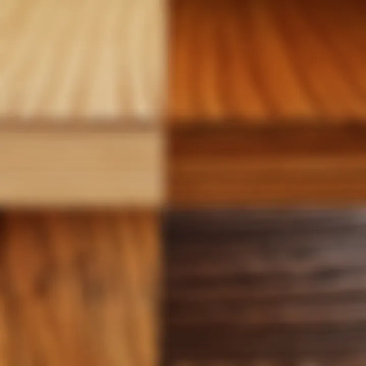 Close-up view of wood surface before and after using Amish wood cleaner, showcasing its effectiveness